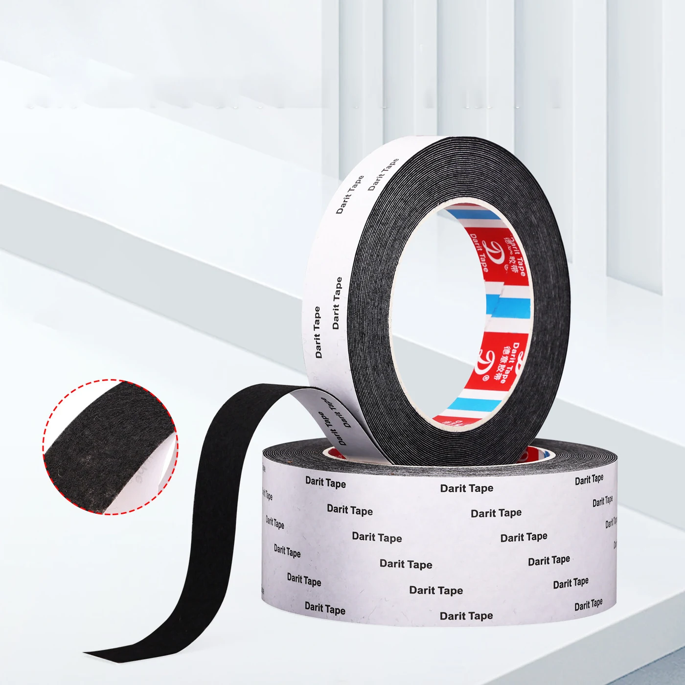 Silent, Noise-Reducing and Light-Absorbing Double-Sided Tape